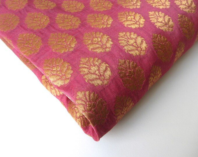 Pink Gold Flower Silk Brocade Tie Silk India Silk Fabric. Fabric Nr 167 ...