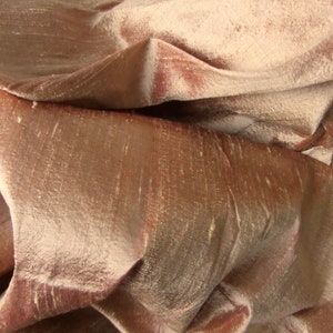 Tortilla brown clay brown multi shade shantung raw silk fabric number 1-067 per yard or meter