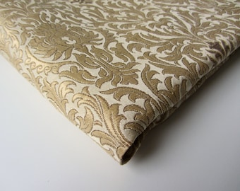 Copper gold Art deco  kinkhab heavy Indian silk brocade fabric nr 765 - REMNANT