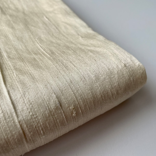 Numéro de tissu de soie brute shantung nuptiale mariage or beige clair 1-005 - fat quarter 1/4 yard