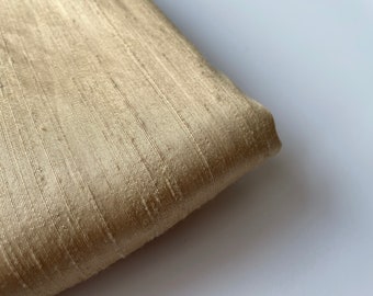 Tessuto di seta grezza shantung da sposa in oro beige numero 1-007 - quarto grasso 1/4 yard