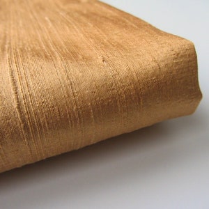 Kupfer ocker dunkelbeige shantung Rohseide nr.  1-008D- 1/4 Meter