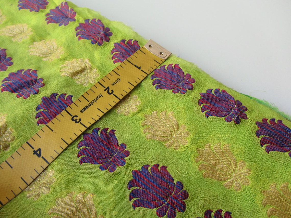 Green Embossed Organza Pure Silk INDIA for 1/2 Meter Etsy