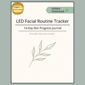 Planificador imprimible de terapia facial LED | Planificador de rutina de cuidado de la piel | Registro de hábitos de belleza | Descarga digital