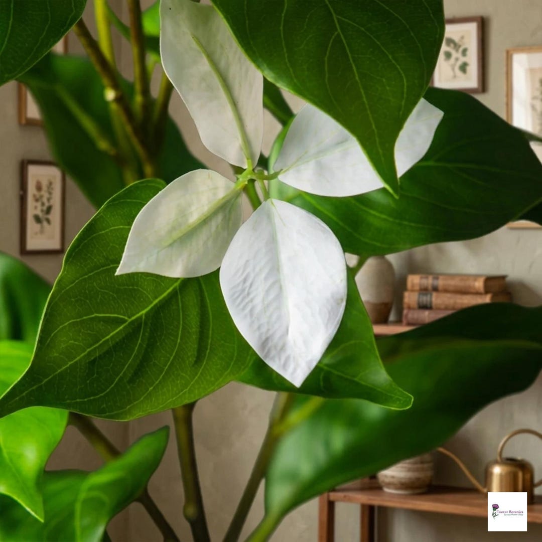 Ficus Magnolia Large Faux Ficus Tree: Realistic Magnolia Banyan Rubber Plant for Home ...