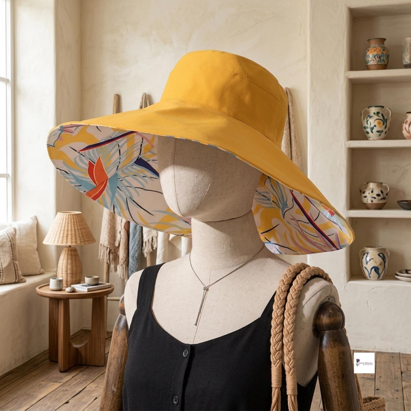 Cotton Bucket Hat - Wide Brim Summer Sun Hat, Double-Sided Fisherman Style