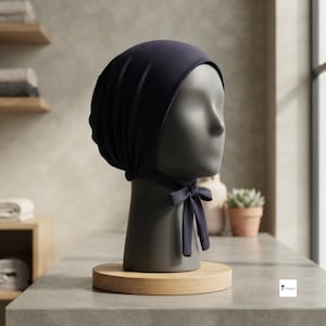 Cotton Jersey Tie-Back Underscarf Cap | Soft Stretch Hijab Bonnet Base
