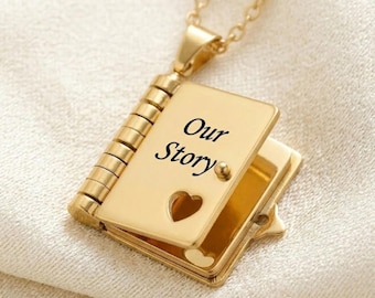 Collar con medallón personalizado, collares con letras, joyería conmemorativa grabable, regalo de primer aniversario para ella, regalo de recuerdo, regalo con mensaje oculto