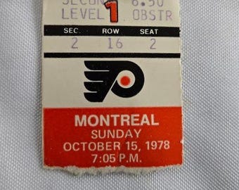 1978 HOF Yvan Cournoyer Last NHL Goal #428 Ticket Stub Flyers Montreal Canadiens