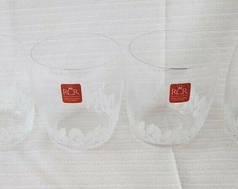 RCR Cristalleria Italiana Colle Val D'Elsa  Crystal Glasses - Set of 4 - NEW