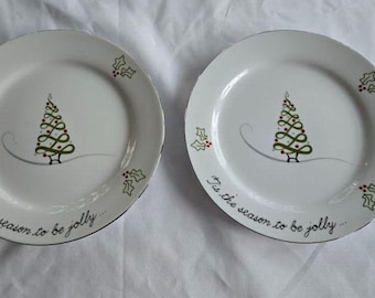 St Nicholas Square Tis the Season Dinner Plates 10 5/8"  Set of 2