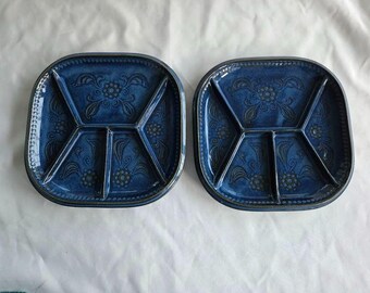Borden Van Rössler Fondue Plates Sushi - Blue Floral - Set of 2