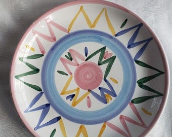 Caleda Italy Marla Salad Plate 8" -  Pink Blue Yellow