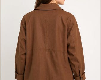 Giacca in lino oversize, cappotto in lino taglie forti