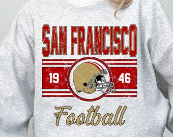 San Francisco Football Vintage Sweater, San Francisco Retro Crewneck Sweatshirt