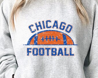 Chicago Football Retro Sweater, Football Vintage Crewneck Sweatshirt