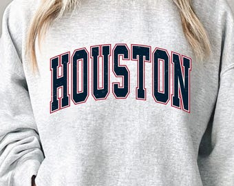 Houston Football Retro Sweater, Houston Vintage Crewneck Sweatshirt