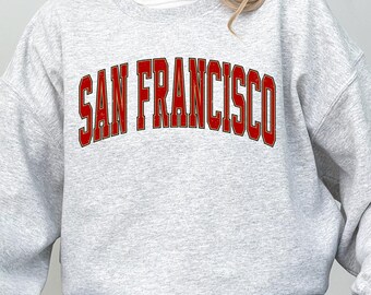 San Francisco Football Retro Sweater, San Francisco Vintage Crewneck Sweatshirt