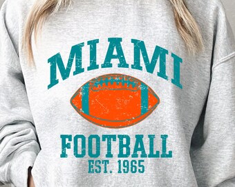 Miami Football Vintage Sweatshirt, Miami Retro Crewneck Sweater