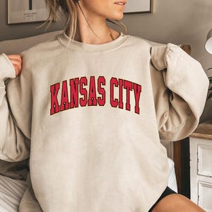 Kansas City Football Retro Sweater, Kansas City Vintage Crewneck Sweatshirt image 8