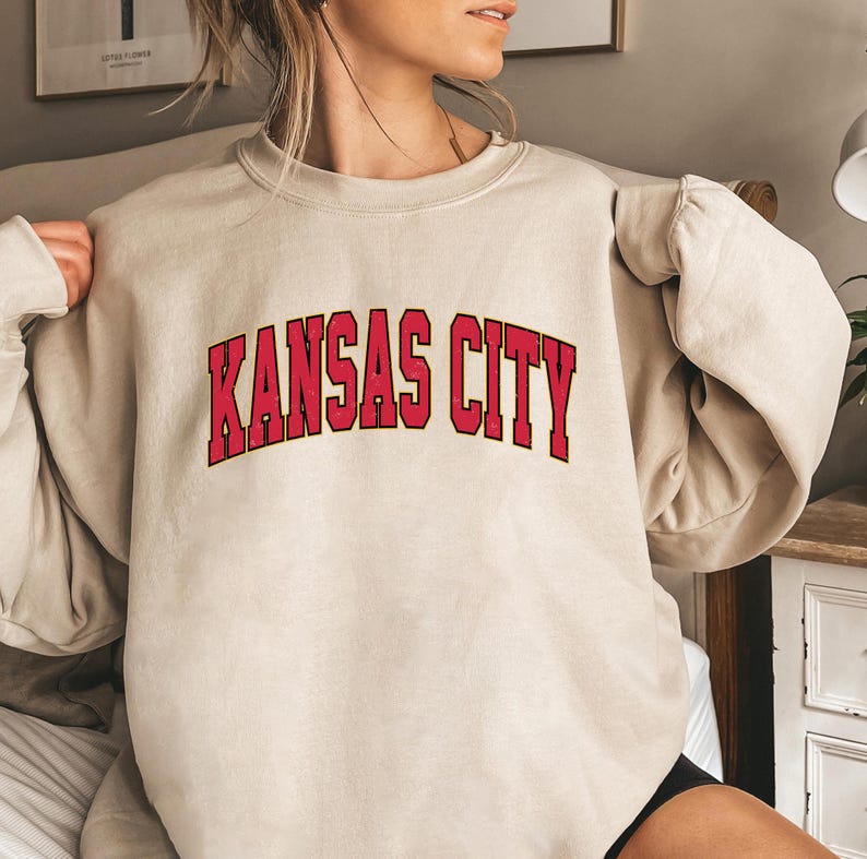 Kansas City Football Retro Sweater, Kansas City Vintage Crewneck Sweatshirt image 8