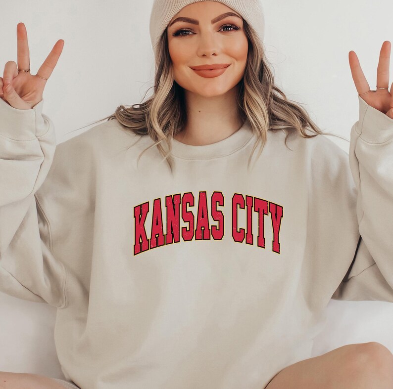 Kansas City Football Retro Sweater, Kansas City Vintage Crewneck Sweatshirt image 2