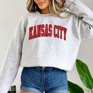 Kansas City Football Retro Sweater, Kansas City Vintage Crewneck Sweatshirt image 4
