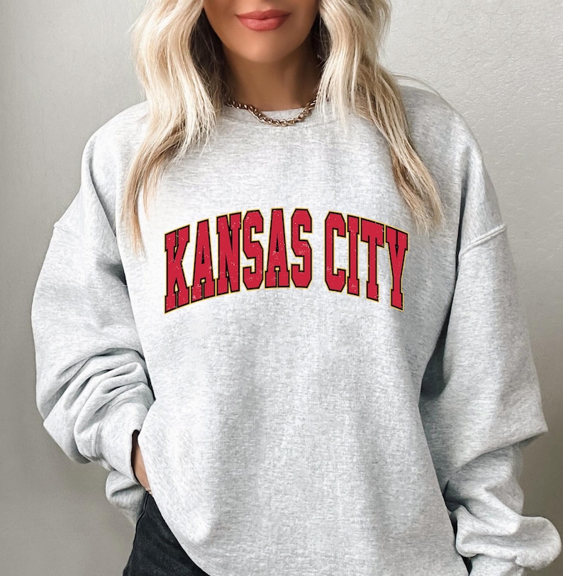 Kansas City Football Retro Sweater, Kansas City Vintage Crewneck Sweatshirt image 1