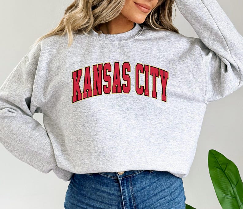 Kansas City Football Retro Sweater, Kansas City Vintage Crewneck Sweatshirt image 6