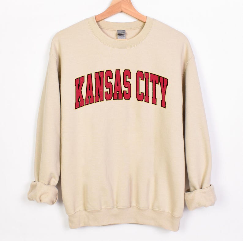Kansas City Football Retro Sweater, Kansas City Vintage Crewneck Sweatshirt image 5