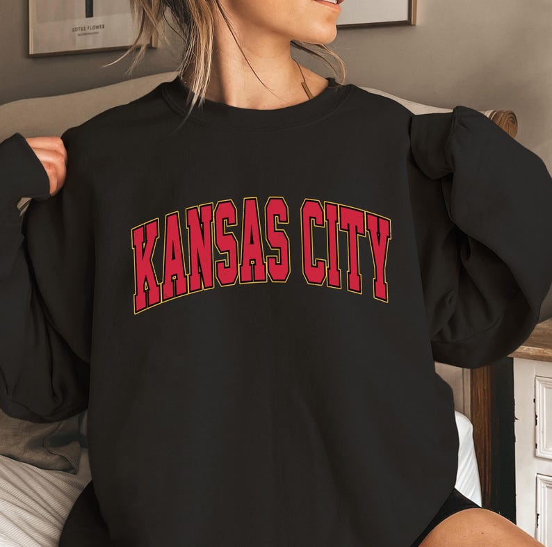 Kansas City Football Retro Sweater, Kansas City Vintage Crewneck Sweatshirt image 3