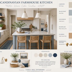 Scandinavian/Farmhouse Kitchens Moodboard- Bundle of 10 kitchens