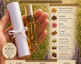 Myrrh Anointing Oil for Prayer & Home | Olive Oil with Frankincense, Myrrh, Jojoba, Grapeseed and Rose - Homemade Anointing Oil
