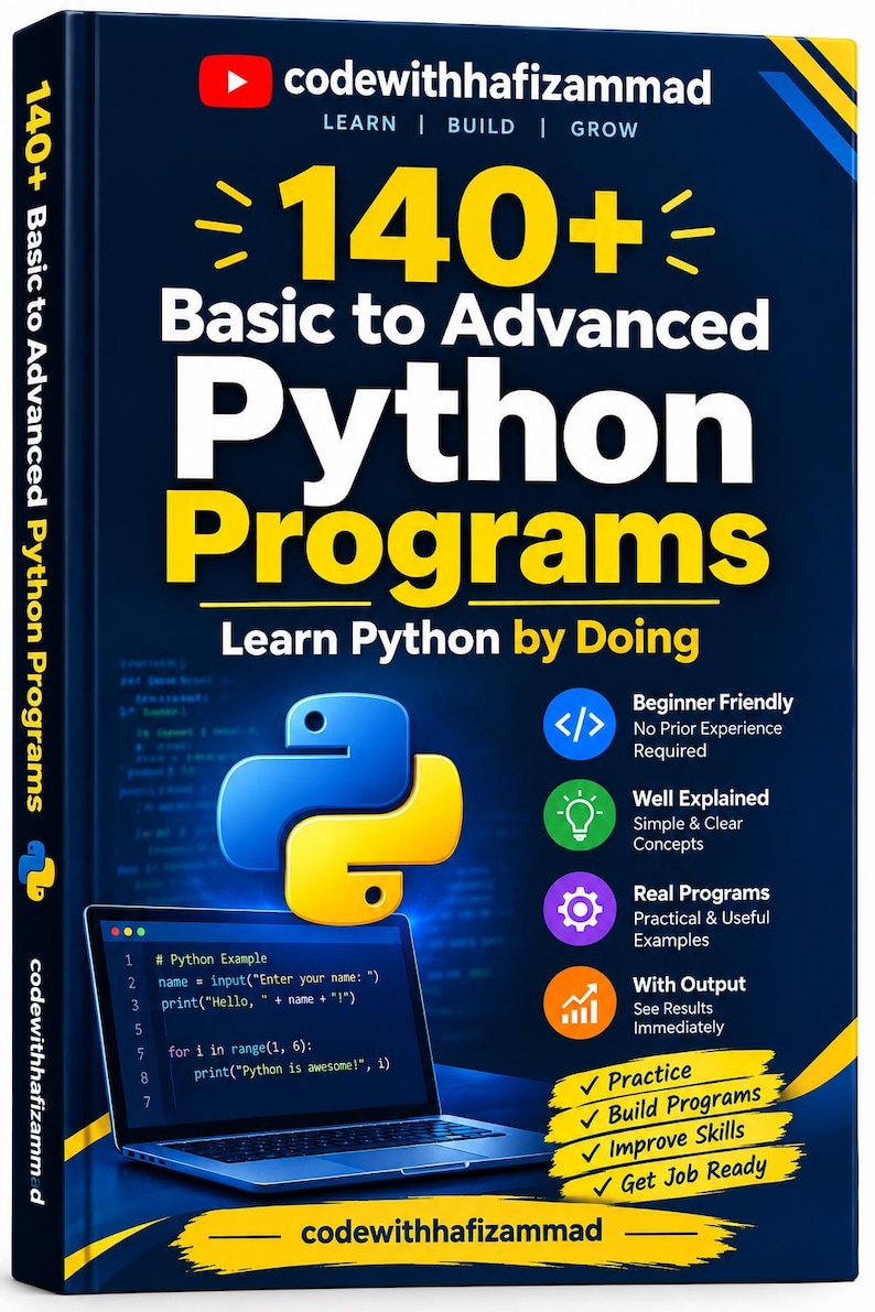 Podręcznik do ćwiczeń w Pythonie w formacie PDF | Ponad 140 programów w Pythonie | Ćwiczenia z kodowania dla początkujących i zaawansowanych | E-book o programowaniu w Pythonie zdjęcie 2