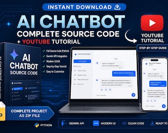AI Chatbot Source Code ZIP Download + YouTube Tutorial | Gemini API Python Project