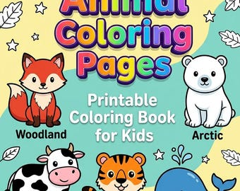 100 dibujos de animales para colorear para niños / Bosque, Ártico, Granja, Selva, Mar (Descarga en PDF)
