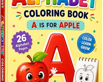 Alphabet Coloring Book for Kids | ABC Learning Worksheets (Digital Download)