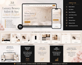Luxury Salon Website Template: Booking Ready, SEO Optimized Spa Design