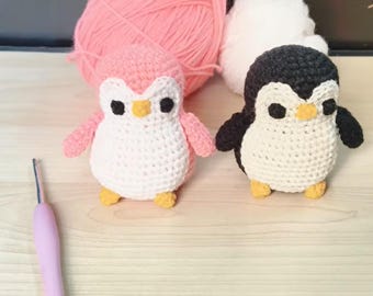 Patrón de llavero de pingüino a crochet en PDF / Tutorial de amigurumi para principiantes / Guía fotográfica paso a paso / Descarga digital instantánea