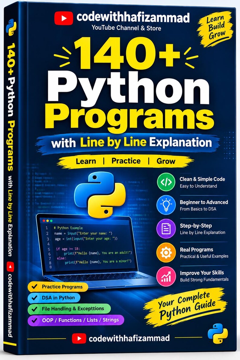 Podręcznik do ćwiczeń w Pythonie w formacie PDF | Ponad 140 programów w Pythonie | Ćwiczenia z kodowania dla początkujących i zaawansowanych | E-book o programowaniu w Pythonie zdjęcie 13