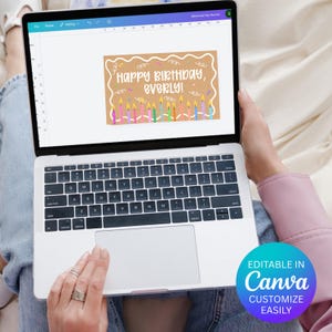Happy Birthday Banner Template | Editable Canva Birthday Banner | Printable Party Backdrop | Custom Birthday Sign | Instant Download