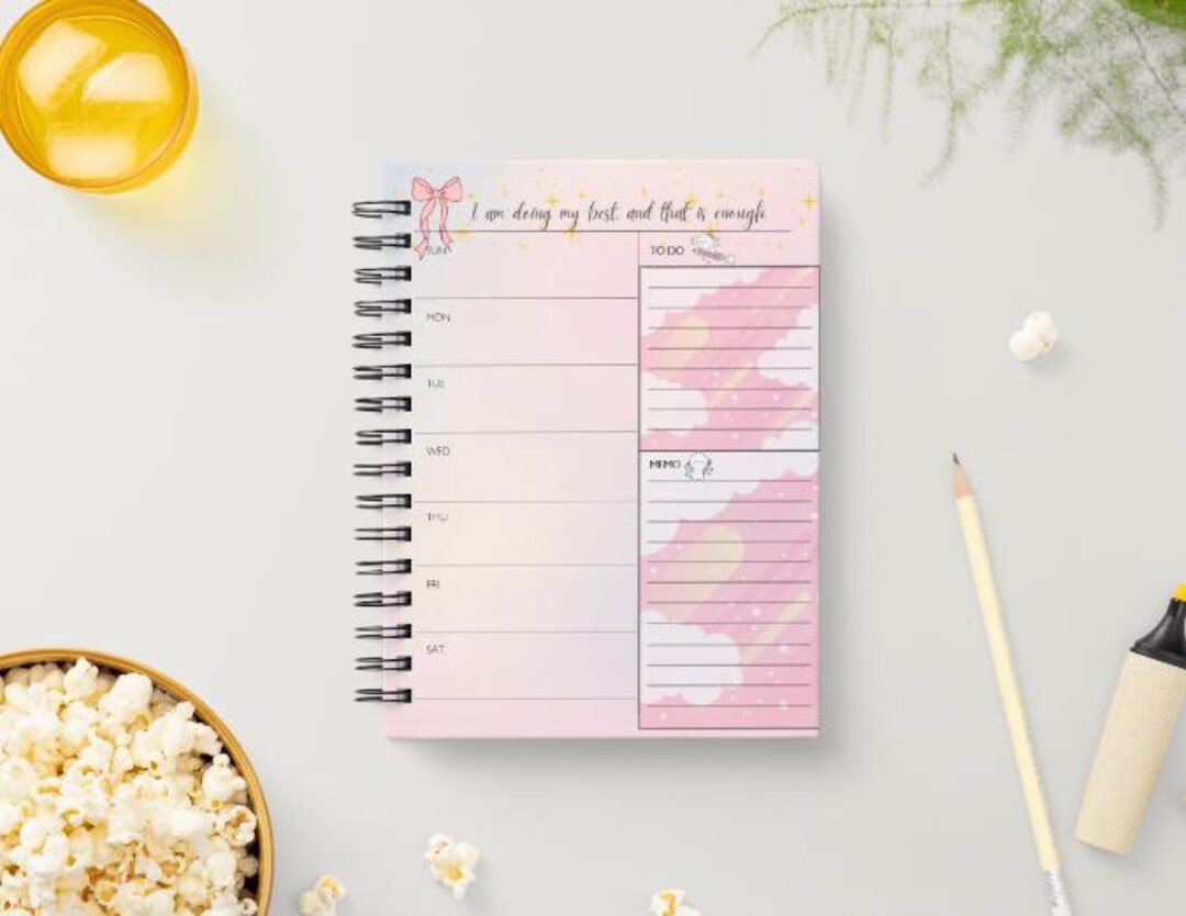 Pink Weekly Planner Printable | Undated Schedule PDF Insert - Etsy