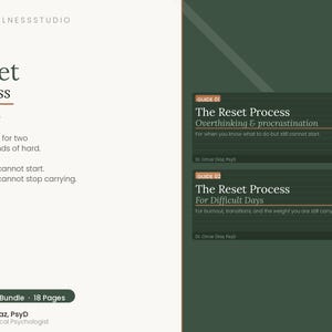 The Reset Process Bundle | Printable Workbooks for Overthinking, Burnout & Difficult Days | Instant Download