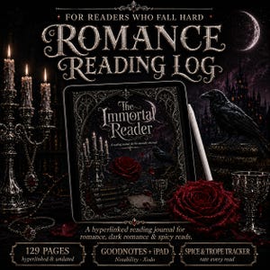Registro di lettura di romanzi rosa / Diario di lettura erotica per iPad GoodNotes / Tracker di libri dark romance piccanti, registro di lettura romance, tracker di tropi e spezie
