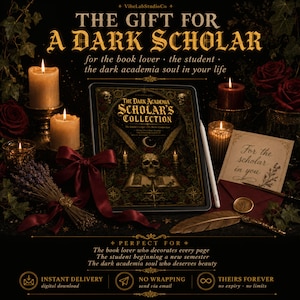 Academic Planner kit | Dark Academia Student Bundle 804 Pages + 636 Stickers | GoodNotes iPad Study Kit | Reading Log Scholarship Tracker