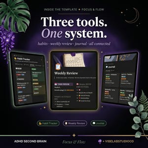 Notion Template ADHD | ADHD Planner | Notion Life Planner | Notion Planner | Notion Second Brain | ADHD Digital Planner | Digital Download