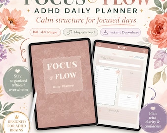 Adhd digital planner ipad 2026 daily goodnotes planner, adhd daily planner, mindful day plan, adhd productivity, simple day planner