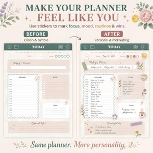 ADHD Digital Planner 2026 GoodNotes Planner | Time Blocking ADHD Schedule | Brain Dump, ADHD Habit Tracker, Self Care, iPad Weekly Planner