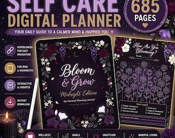 Goth Digital Planner iPad | Witchy Planner | GoodNotes Planner | Vision Board Pages, Gratitude Journal, Goth Weekly Layout, Witchy Journal