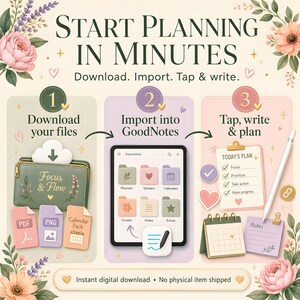 ADHD Digital Planner 2026 GoodNotes Planner | Time Blocking ADHD Schedule | Brain Dump, ADHD Habit Tracker, Self Care, iPad Weekly Planner